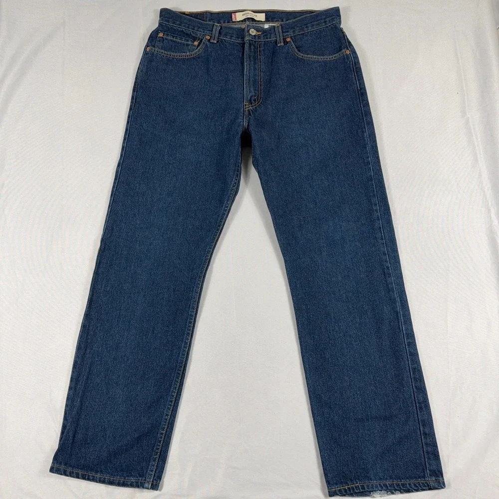 Vintage Levi's 505 Regular Fit Jeans Made in USA W36 L32‎ Dark Wash Blue